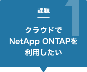 課題1 クラウドでNetApp ONTAP を利用したい