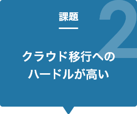 課題2 クラウド移行へのハードルが高い